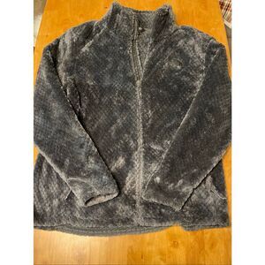 The North Face Women’s XL Gray Fuzzy Fleece Jacket Soft High-Pile Half Zip